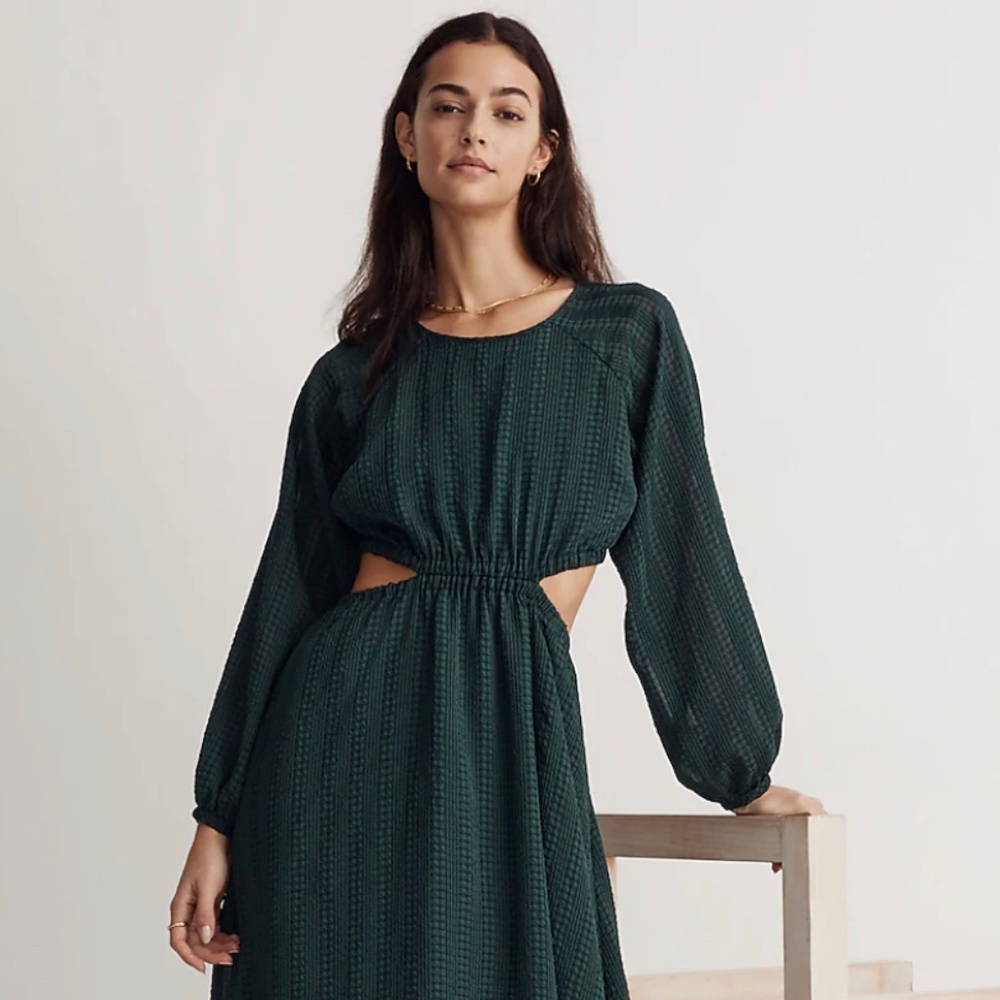 Madewell Long-Sleeve Cutout Midi Dress